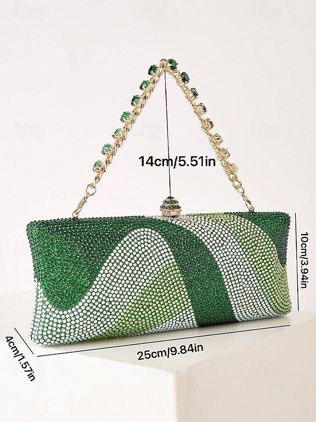 Crystal with Women's Chain Strap Clutch Bag Evening