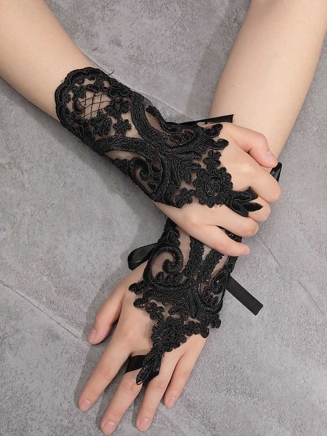 Wedding Lace White Vintage Gloves Fingerless Bridal – Elegant
