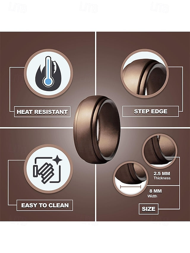 Men – Ring Matte for Comfortable Silicone Durable Black