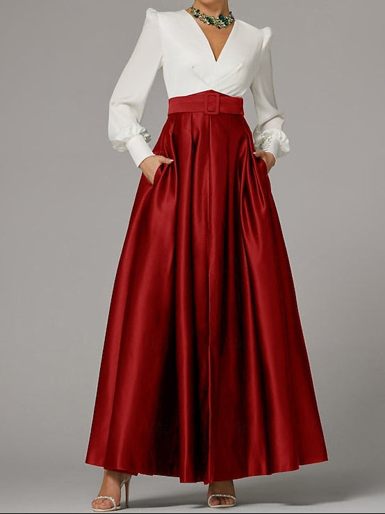 Formal Floor Split Evening A-Line Dress High Wedding Guest Gown