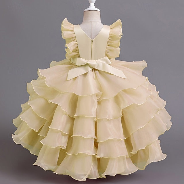 Floral Dress Kids Asymmetrical Girls' Party