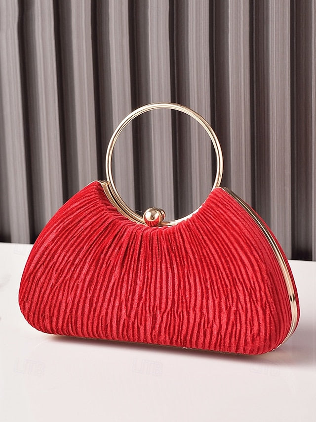 Red Handbag Women's – Elegant Velvet Party Christmas