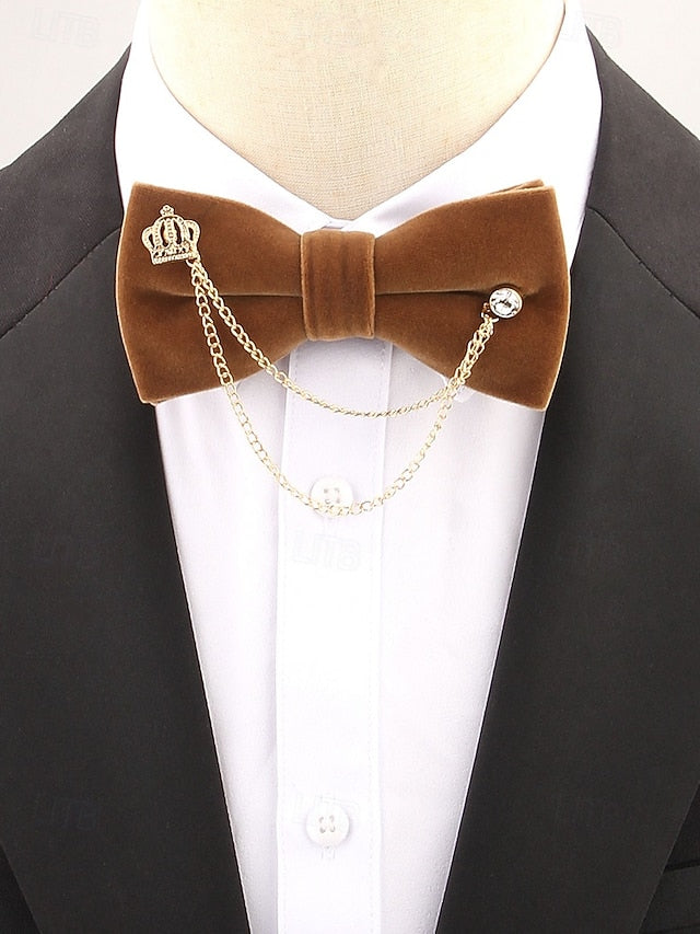 and Tie Crown with Velvet – Men's Chain Bow Detail