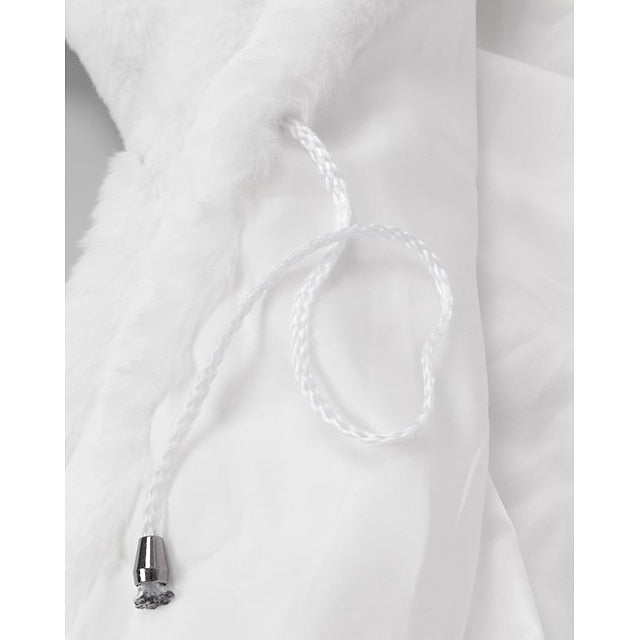 Long Jacket Sherpa Fur Coat White Women's Faux Black