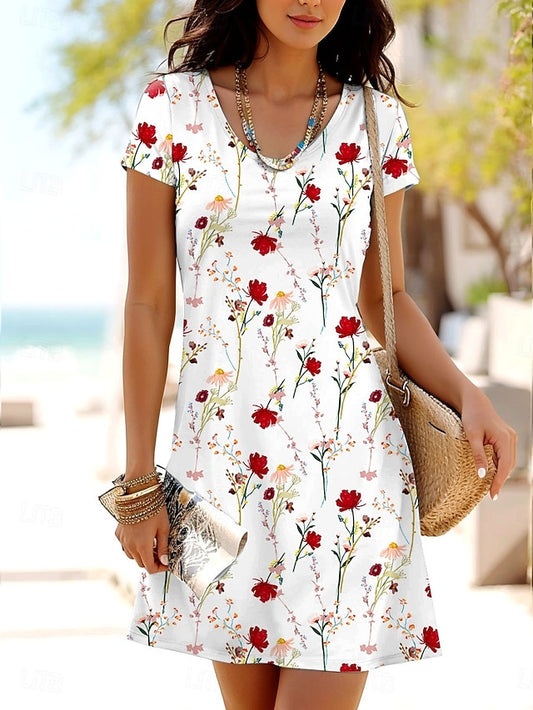 Women's Mini Dress T Shirt Dress Tee Dress A Line Dress