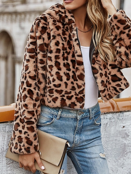 Fur Faux Hoodie Coat Jacket Women's Warm Comfortable