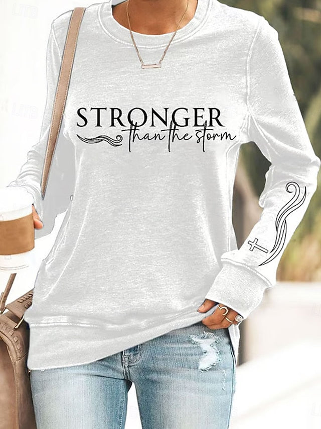 Women's Pullover Sweatshirt Graphic Letter Casual Long