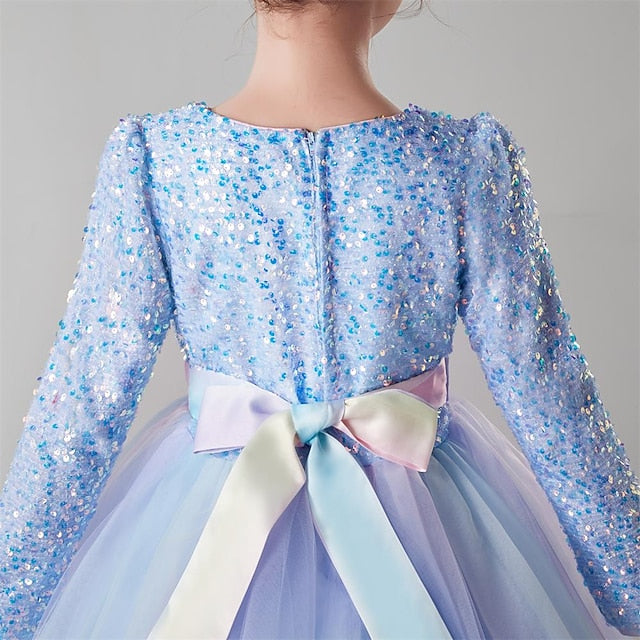 Party Girls' Girl Kids Dress Flower Color Solid