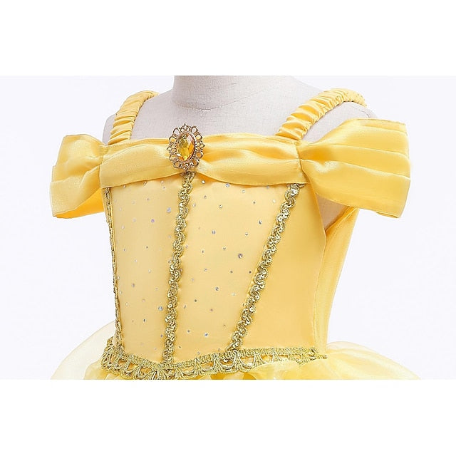 Princess Dress Girl Belle Girls' Tulle dress Flower