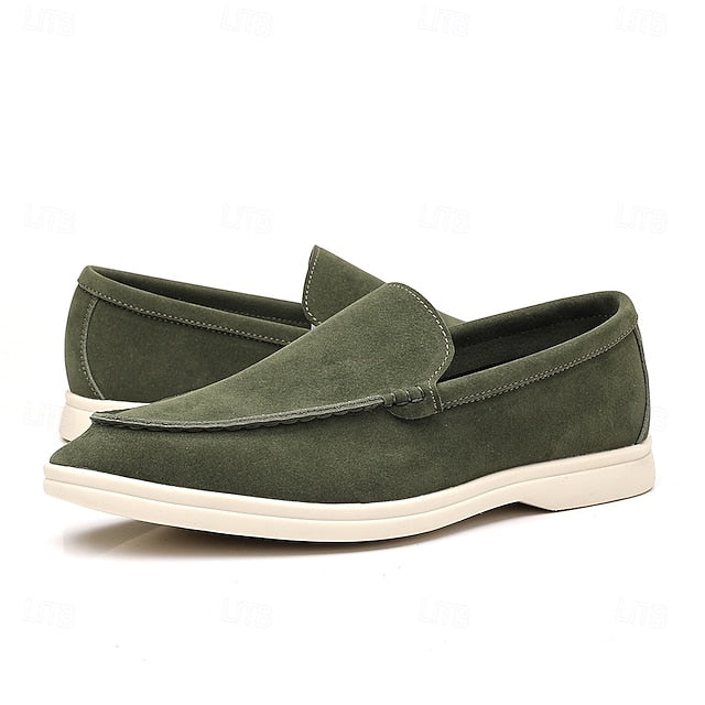 Light Men's – Loafers Faux Blue Slip-On Casual Breathable