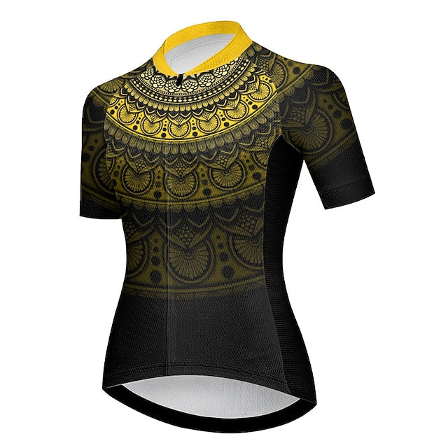 Women's Cycling Jersey Graphic Short Sleeve Bike Jersey Top