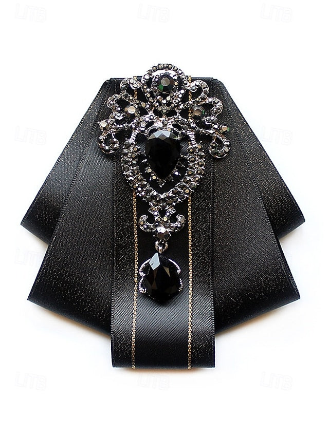 - Elegant Christmas Tie Diamond-Accent Satin Bow Men's