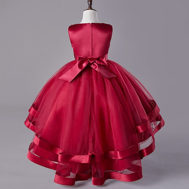 Party Sleeveless Kids Girls' Sequin Wedding Festival Dress