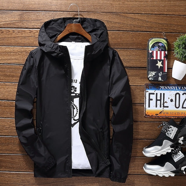 Men's Women's Windbreaker Running Skin Jacket Pocket