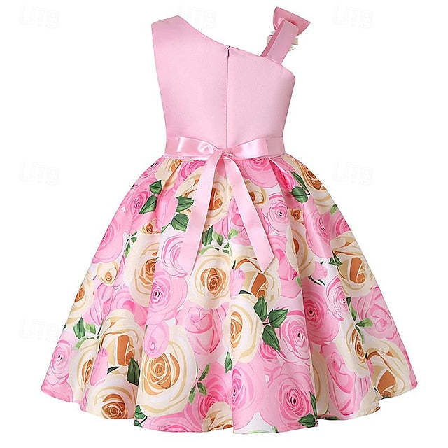Easter Sleeveless Girls' Flower Dress 3D Summer Party
