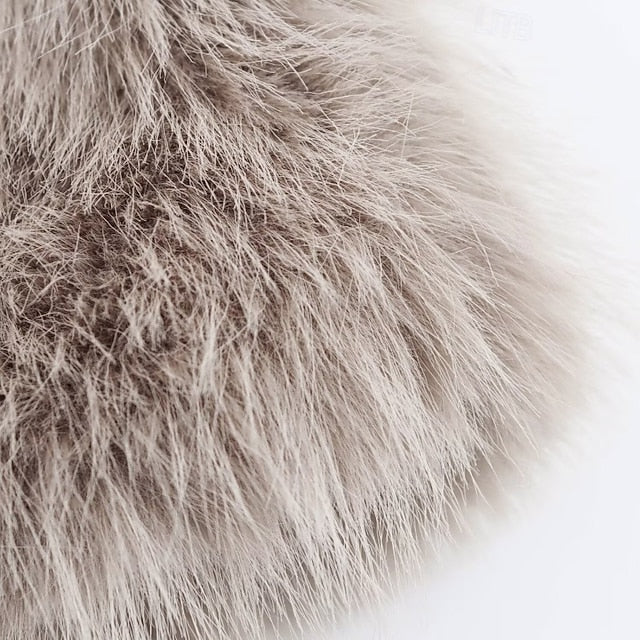 Faux Coat Comfortable Buttons Women's Warm Pocket Fur