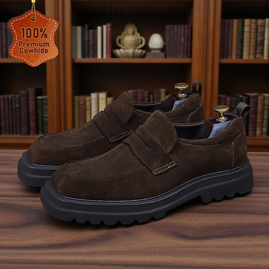 Suede -Classic Men's Loafers Leather Business Cowhide