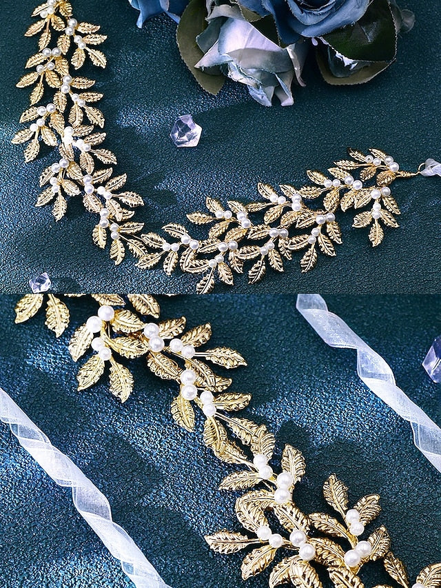 Accents Belt Leaf – Gold Pearl with Elegant Bridal
