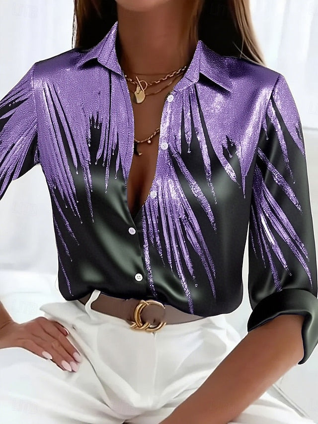 Women's Shirt Work Shirt Ombre Graphic Elegant Stylish