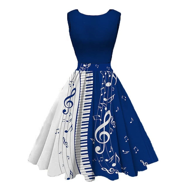 Women's Retro 1950s Vintage Tea Dresses Midi Dress Daily