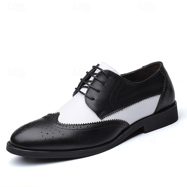 Shoes Men's and Black White with Oxford Brogue