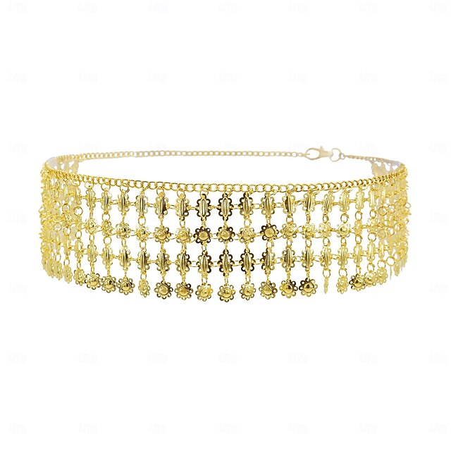 Women's Belt Metal Alloy Silver Yellow Gold Waist Belt