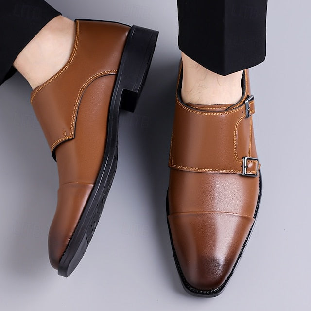 Double Monk Leather – Elegant Strap Men's Shoes