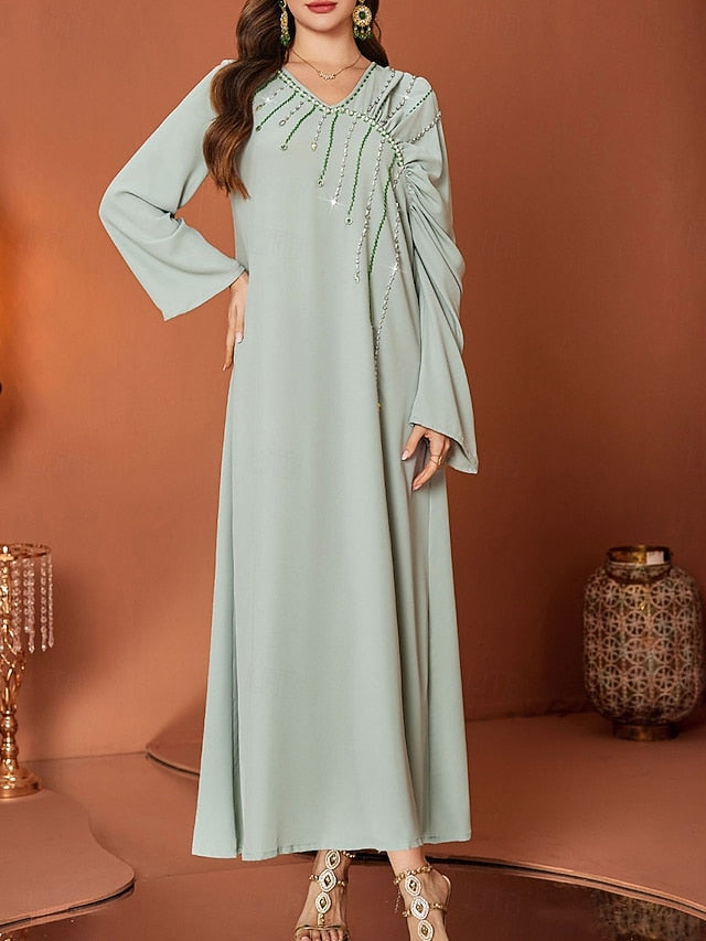 Neck Length V Bride Floor Dress of Elegant A-Line the Mother