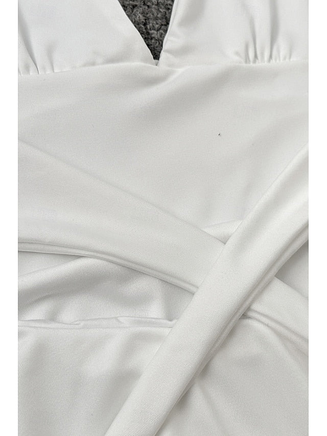 Women's Mini Dress White Dress Graduation Dress Fashion