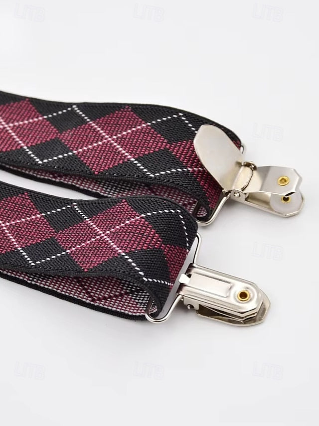 Suspenders Pattern Clip-On Argyle Classic – Men's