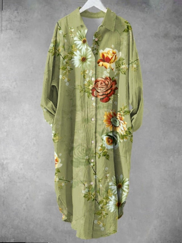 Women's Midi Dress Shirt Dress Casual Dress Fashion Modern