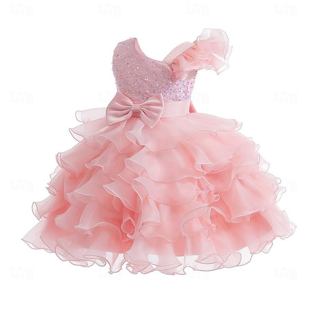 Pageant Ruffle Flower Wedding Ball Girls Kids Gown Party Dress