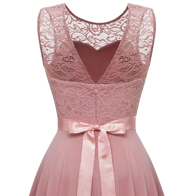 Women's Cocktail Party Dress Lace Dress Swing Dress Long