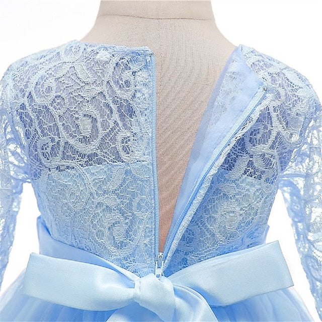 Dress Half Girl Kids Wedding Girls' Flower Sleeve