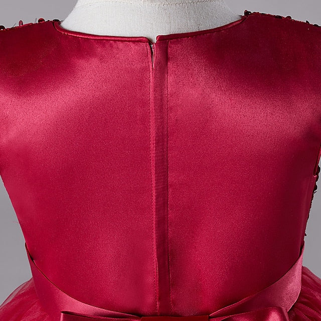 Party Sleeveless Kids Girls' Sequin Wedding Festival Dress