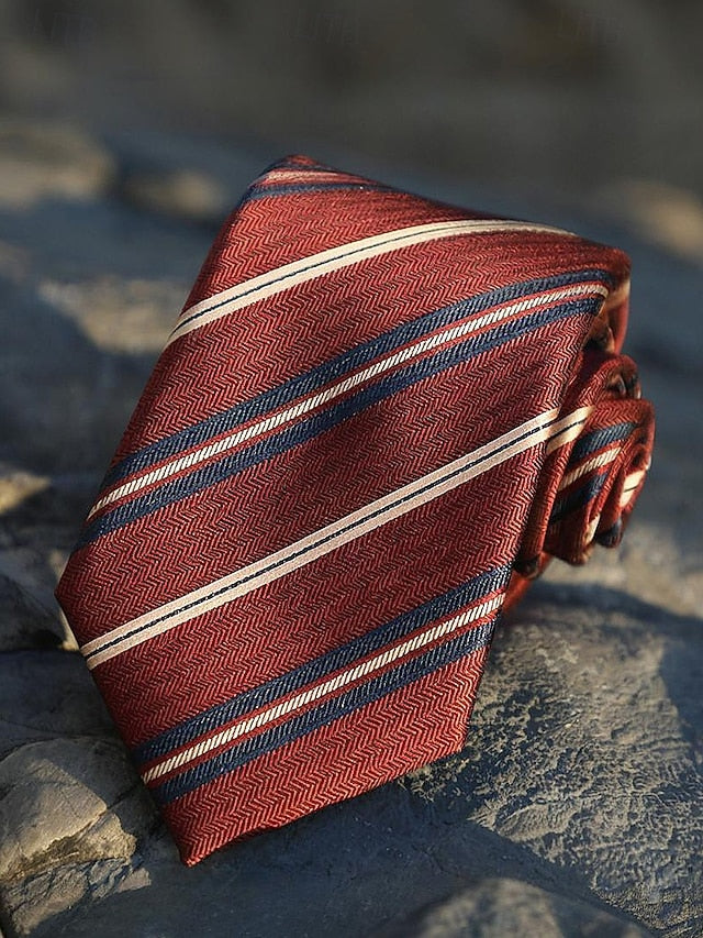 Striped Silk Tie Paisley and Classic Men's Necktie