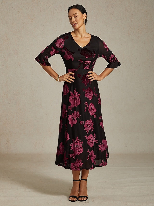 Women's Midi Dress A Line Dress Elegant Birthday Cocktail