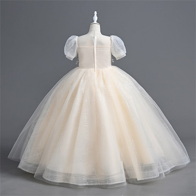 Dress Girl Flower Color Party Girls' Kids Solid