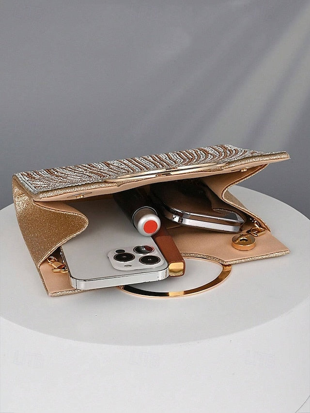 with – Clutch Women's Evening Rhinestone Bag Round Handle