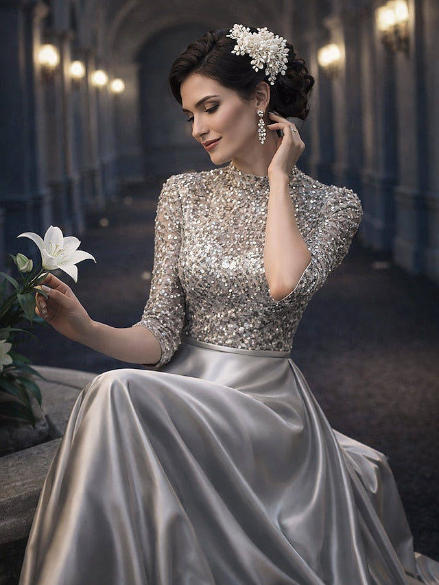 A-Line Floor Length Wedding Guest Dress Formal Dresses Evening