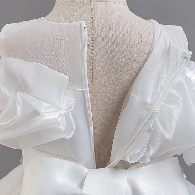 Sleeve Girls' Kids Wedding Flower Short Party Dress Floral