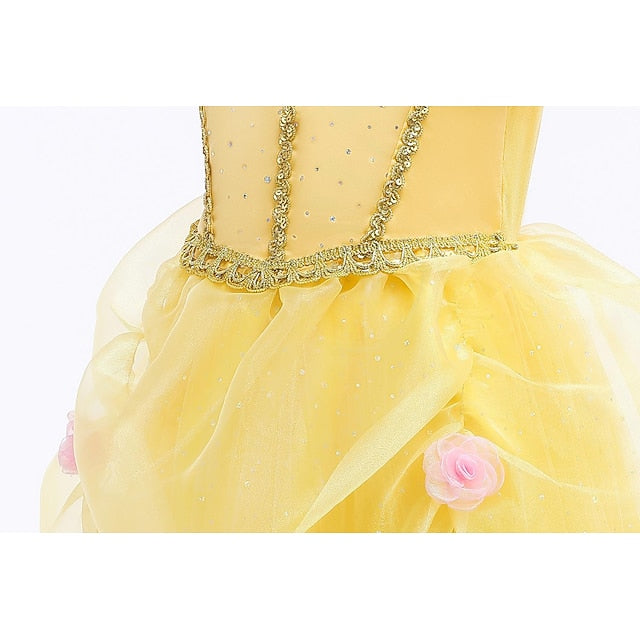 Princess Dress Girl Belle Girls' Tulle dress Flower