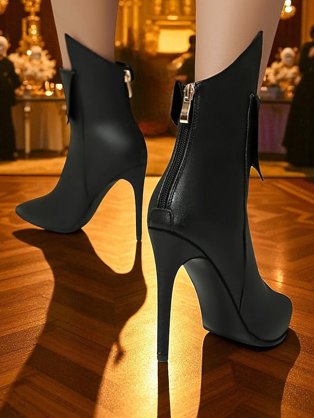 Boots Pointed Women's Metallic Stiletto Toe Ankle - Gold