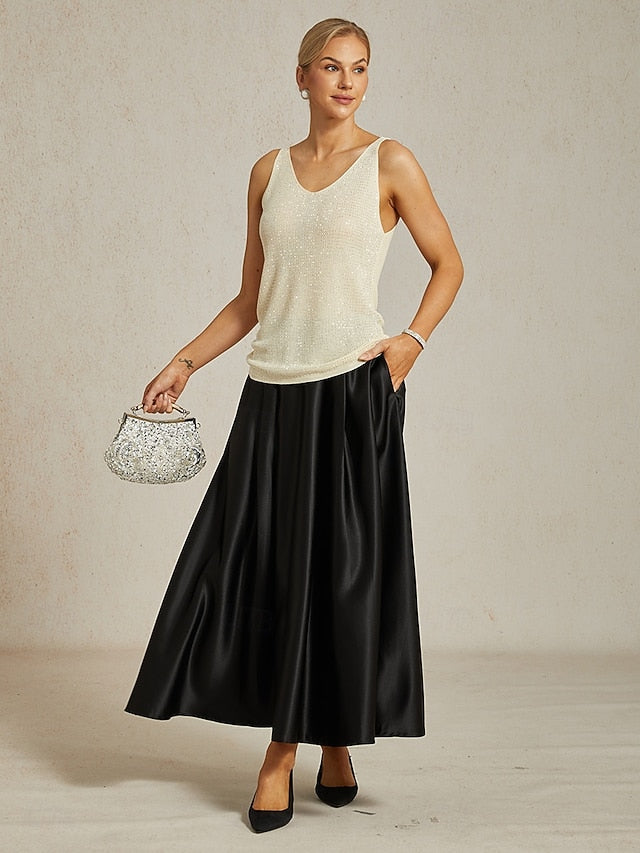 Women's Camisole Tank Top Elegant Party Sleeveless V Neck