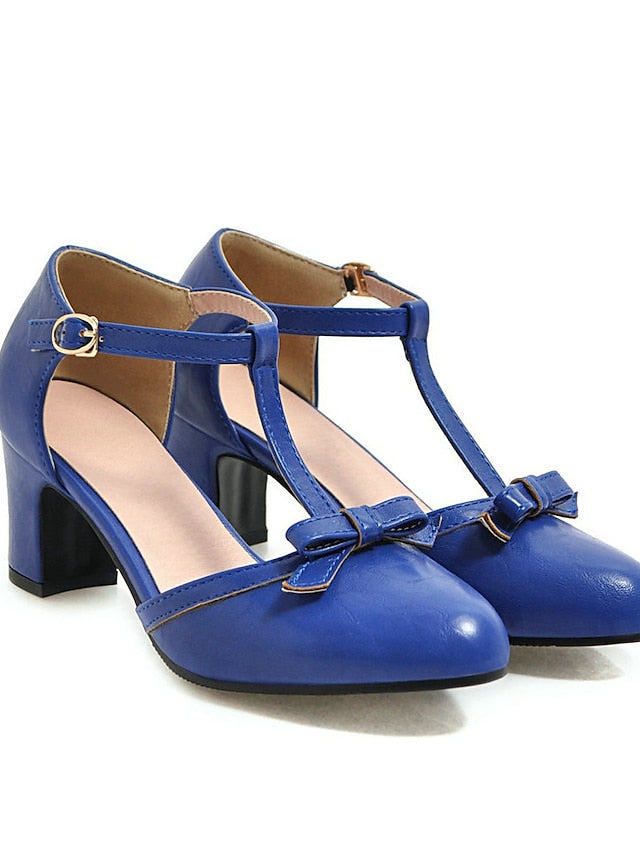 1950s 20s T-strap Vintage Chunky Heels Roaring Shoes Retro heels