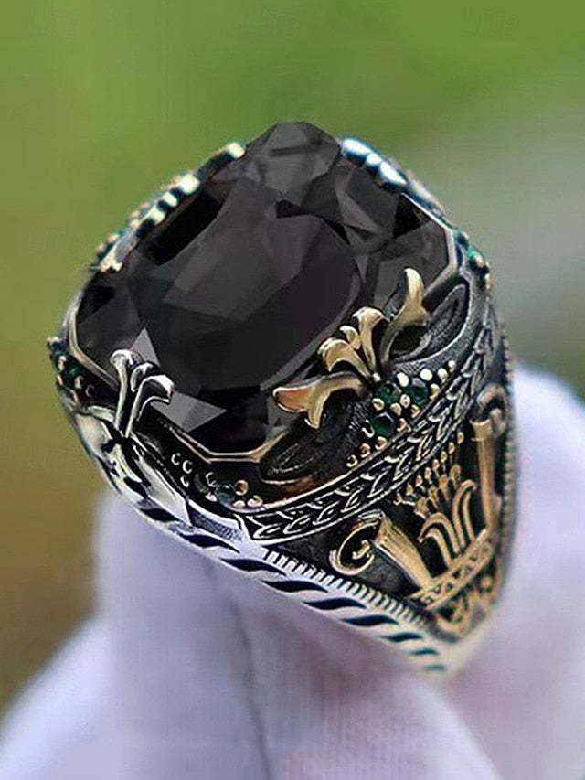 Gemstone Men's Alloy Ring