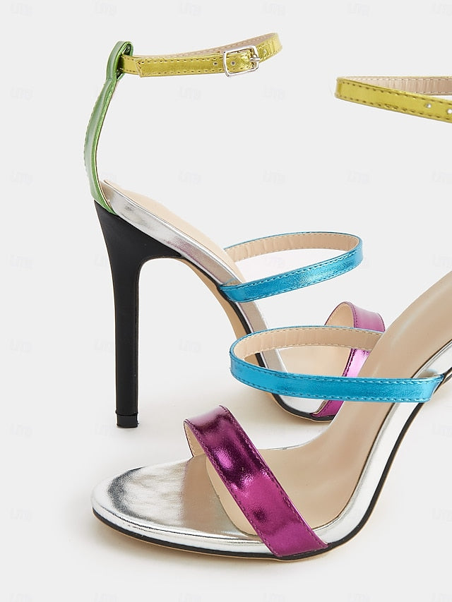 Vibrant Multi-Color – Metallic Stiletto Women's Heels