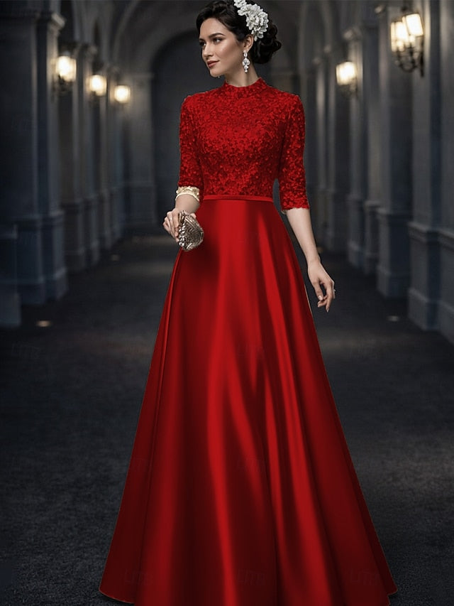 A-Line Floor Length Wedding Guest Dress Formal Dresses Evening