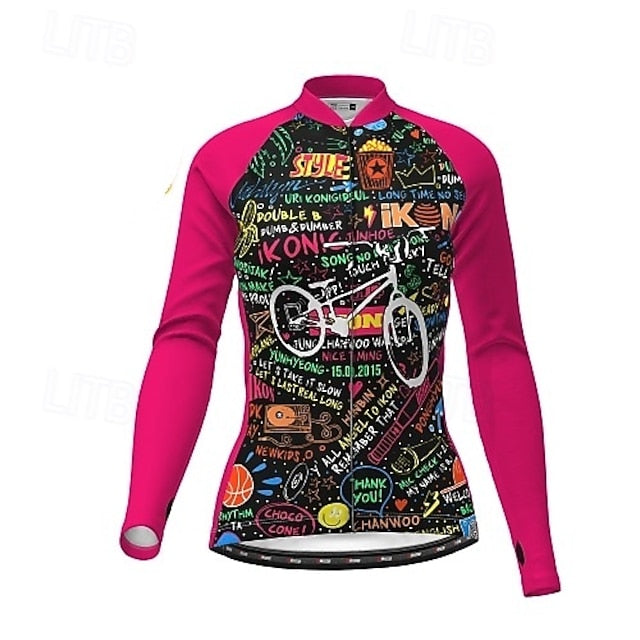 Women's Cycling Jersey Graphic Patterned Letter &