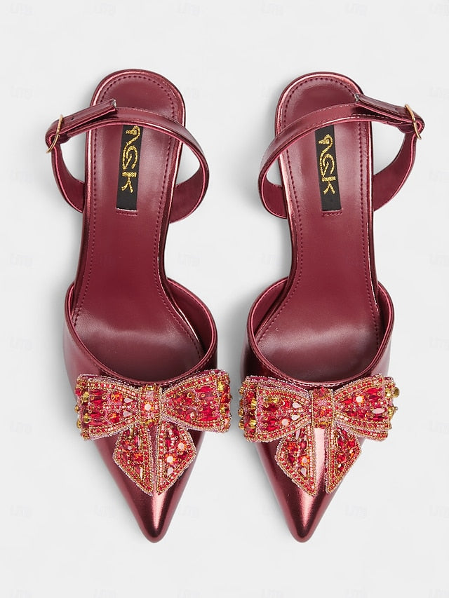 - Women's Pumps High Pointed Metallic Slingback Toe Gold